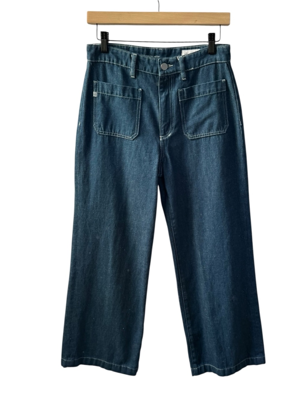 AG Jeans Kassie High-Rise Wide Leg Crop Jeans Size 27 Dark Wash Denim - Picture 3 of 11